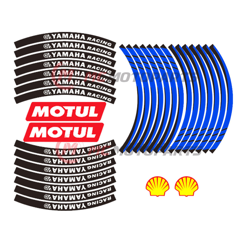 Fit Yamaha Racing 17'' Rim Reflective Decal Sticker Tapes - MC Motoparts