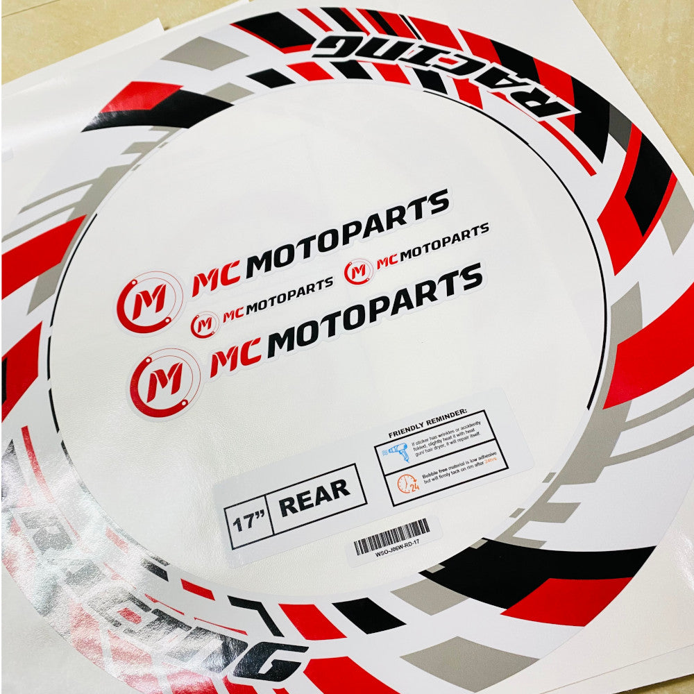 17'' Wheel Front & Rear Whole Rim Protection Sticker Set J06W For MV Agusta Triumph Kawasaki - MC Motoparts