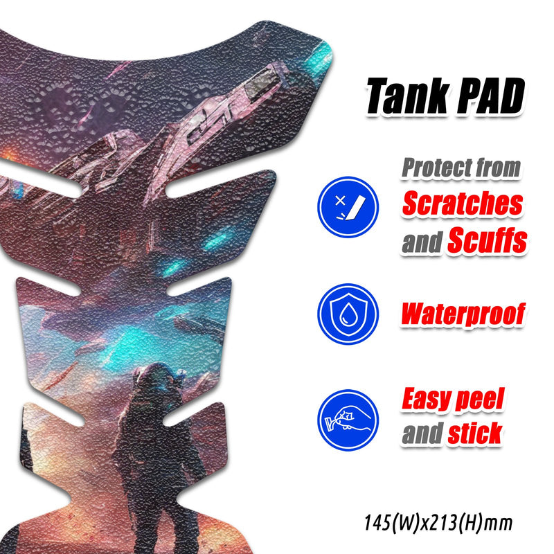 Gas Tank Sticker Motorcycle Tank Pad Protector Anti Slip Fish Bone Japanese Sci Fi MC Motoparts x StickerBao