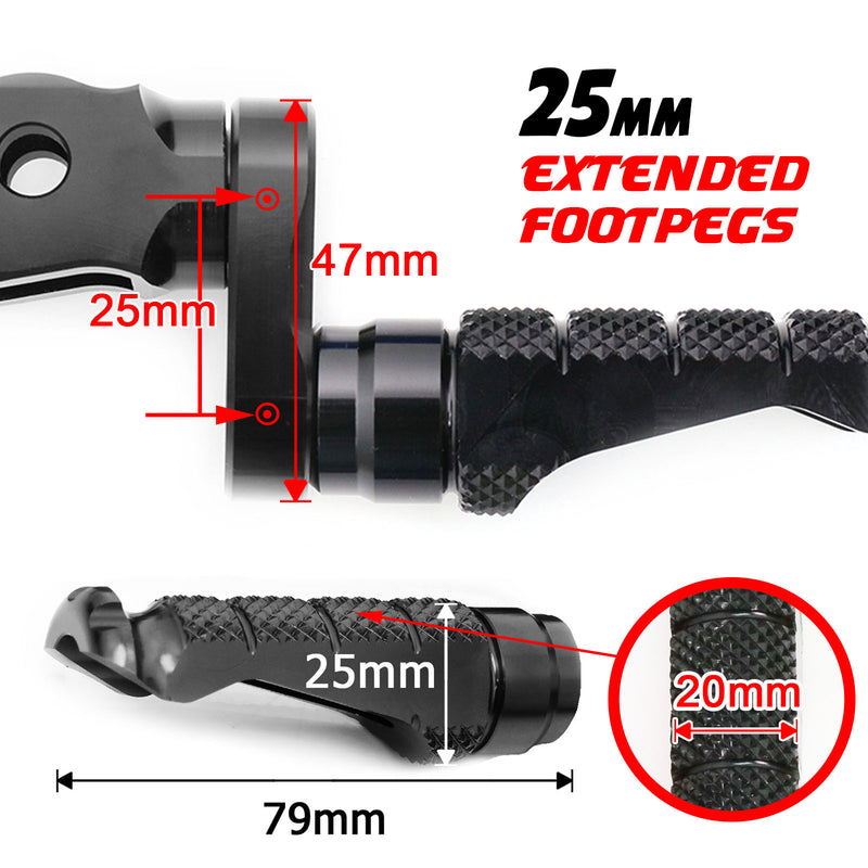 Fit Razor RSF350 RSF650 R-FIGHT 25mm Adjustable Extended Extension Lowering Lower Front Foot Pegs Footpegs Electric Dirt Bike MC Motoparts