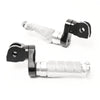 Fits Yamaha YZF R1 R3 R6 R25 R125 R-FIGHT 25mm Adjustable Front Silver Foot Pegs - MC Motoparts