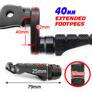 Fit Razor RSF350 RSF650 R-FIGHT 40mm 1.5 inch Adjustable Extended Extension Lowering Lower Front Foot Pegs Footpegs Electric Dirt Bike MC Motoparts