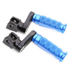 Fit Yamaha YZF R1 R3 R6 R25 R125 RFIGHT 40mm Adjustable Front Blue Foot Pegs - MC Motoparts