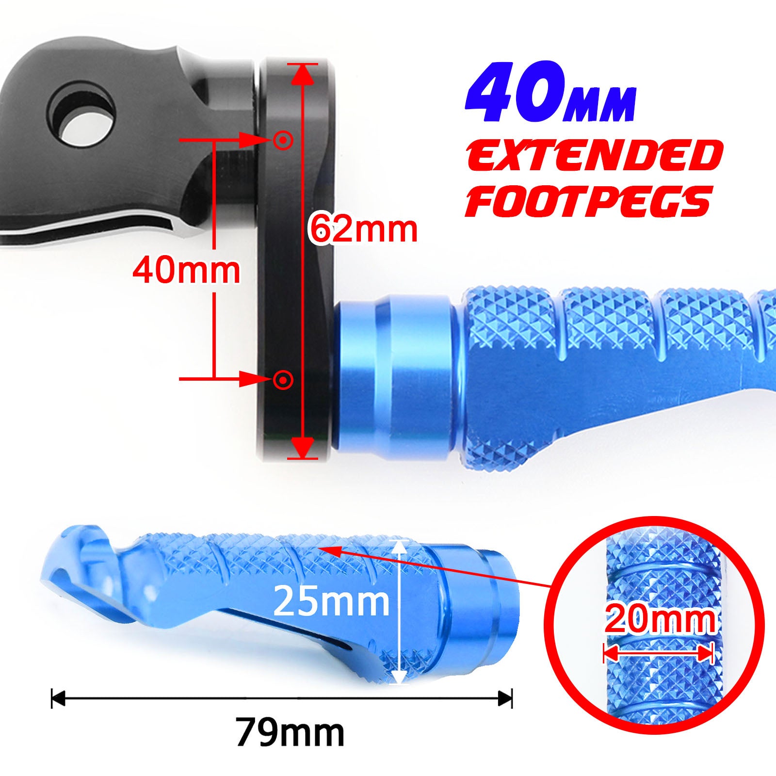 MC MOTOPARTS Silver 40mm Lowering Front Wide Touring