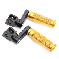 Fit Yamaha YZF R1 R3 R6 R25 R125 RFIGHT 40mm Adjustable Front Gold Foot Pegs - MC Motoparts