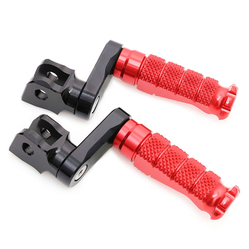 Fit Yamaha YZF R1 R3 R6 R25 R125 RFIGHT 40mm Adjustable Front Red Foot Pegs - MC Motoparts