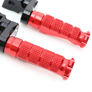 Fit Yamaha BT1100 TDM900 XJR1300 RFIGHT 40mm Multi-step Front Red Foot Pegs - MC Motoparts