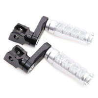 Fit Yamaha YZF R1 R3 R6 R25 R125 RFIGHT 40mm Adjustable Front Silver Foot Pegs - MC Motoparts