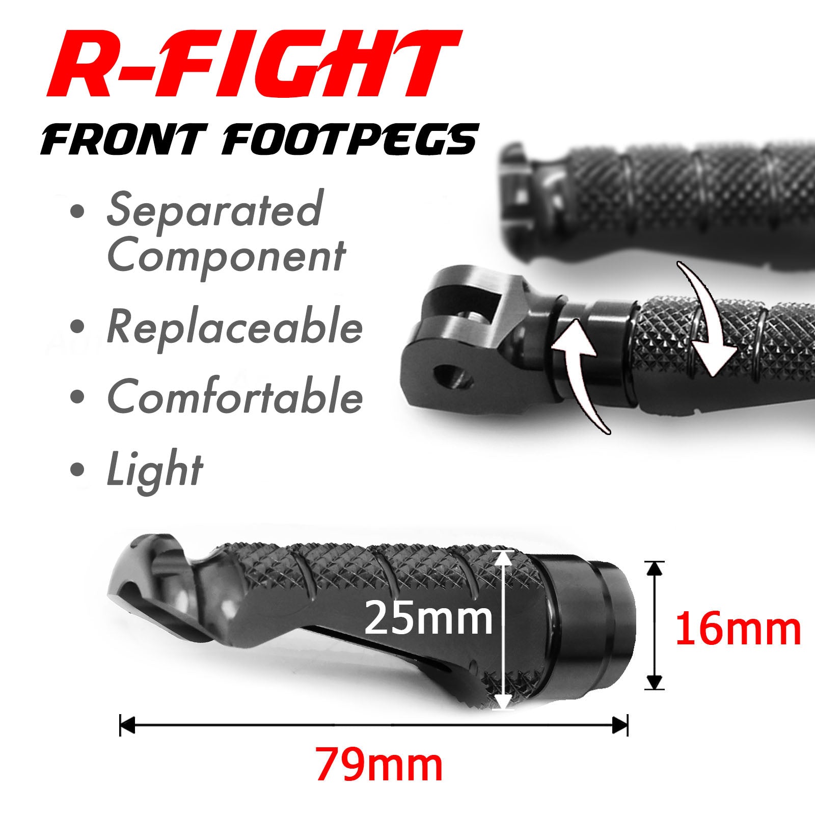 For Aprilia RS 660 RSV1000 RSV4 Shiver 750 Rider Foot Pegs | R