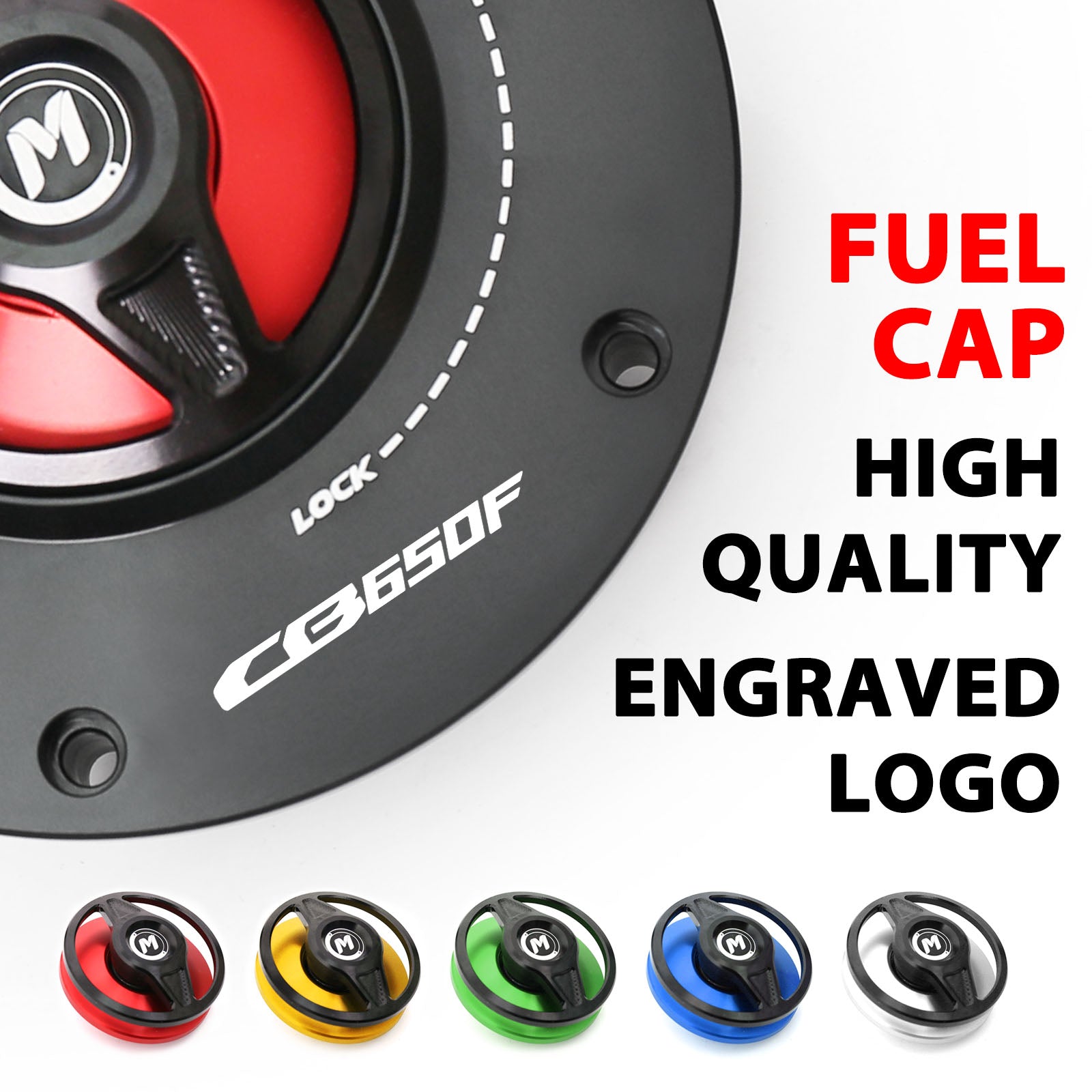 Red fuel cap Fit Honda CB650F 2015-2020 REVO Logo Engraved Quick Release Fuel Cap
