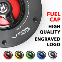 Red fuel cap Fit Honda VFR800F 2014-2020 REVO Logo Engraved Quick Release Fuel Cap
