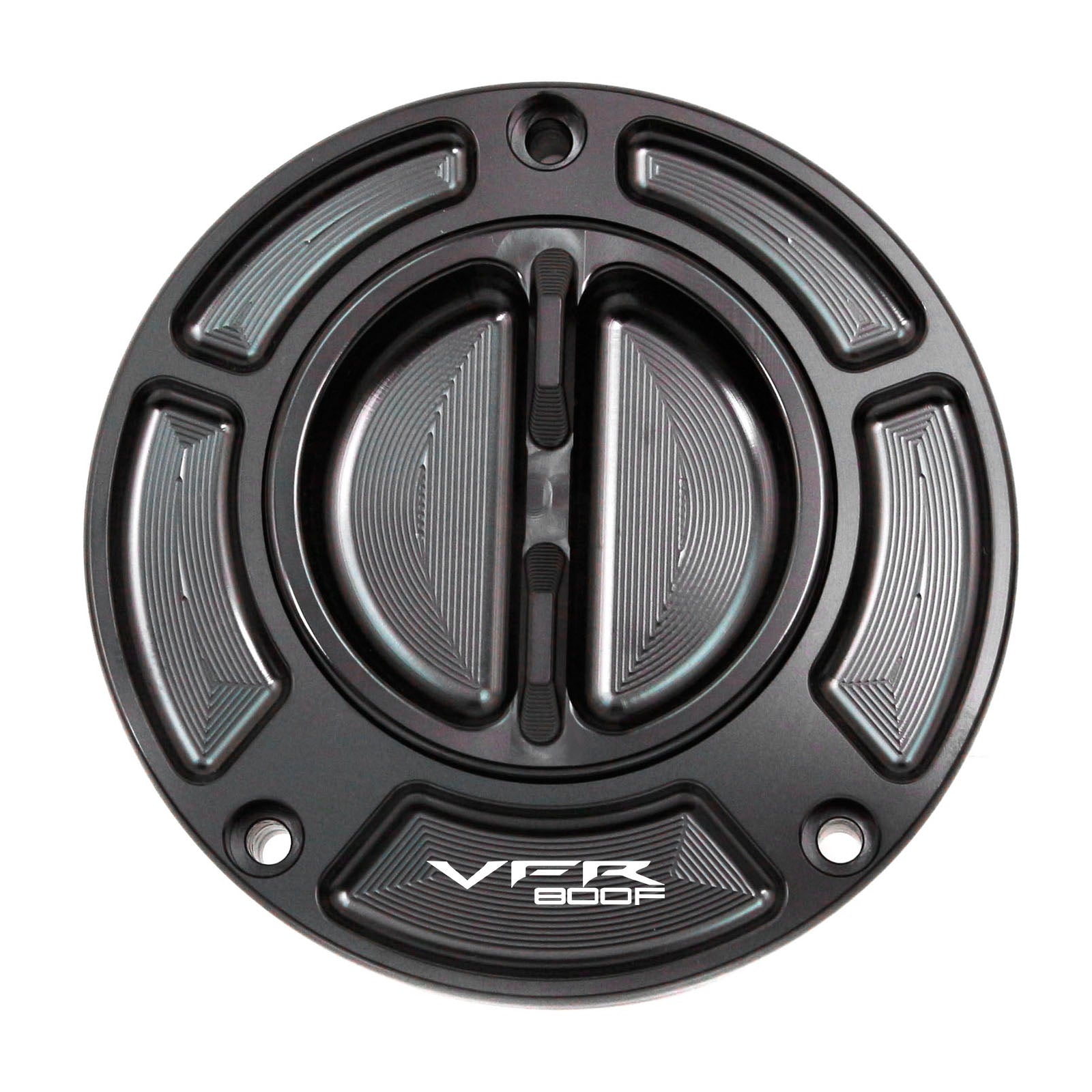 Black Colored Fit Honda VFR800F 2014-2020 Logo Engraved Keyless Fuel Tank Cap - MC Motoparts