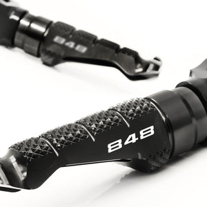 Fit Ducati 848 Engraved Logo R-FIGHT Front Black Foot Pegs - MC Motoparts