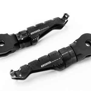 Fit Ducati 899 Panigale 13-17 Engraved Logo R-FIGHT Front Black Foot Pegs - MC Motoparts