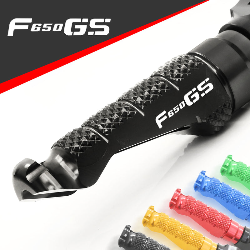 BMW F650GS engraved front rider Black Foot Pegs