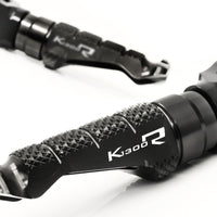 BMW K1300R engraved front rider Black Foot Pegs