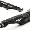 Yamaha YZF R1 R1M R1S engraved front rider Black Foot Pegs