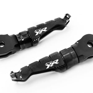 Fit BMW S1000XR 15-18 Engraved Logo R-FIGHT Front Black Foot Pegs - MC Motoparts