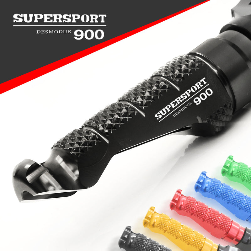 Ducati SuperSport 900 engraved front rider Black Foot Pegs