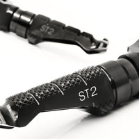 Ducati Sport Touring ST2 engraved front rider Black Foot Pegs