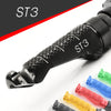 Ducati Sport Touring ST3 engraved front rider Black Foot Pegs