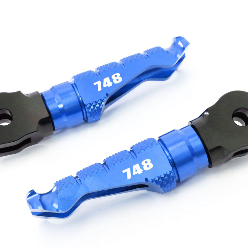 Ducati 748 engraved front rider Blue Foot Pegs