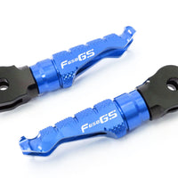 BMW F650GS engraved front rider Blue Foot Pegs