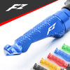 Yamaha FZ 400 FZ1 FZ6 FZ8 engraved front rider Blue Foot Pegs