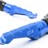 Ducati Sport Touring ST4 engraved front rider Blue Foot Pegs