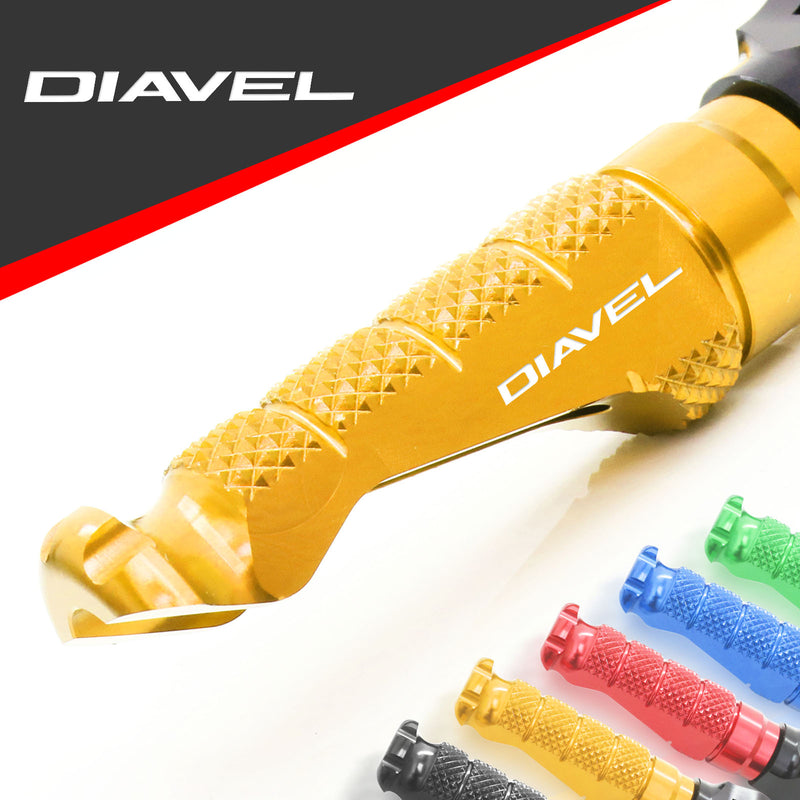 Ducati Diavel Carbon engraved front rider Gold Foot Pegs