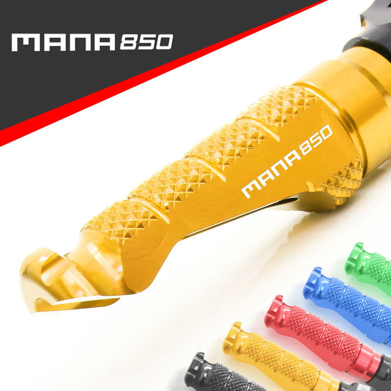Aprilia MANA850 engraved front rider Gold Foot Pegs