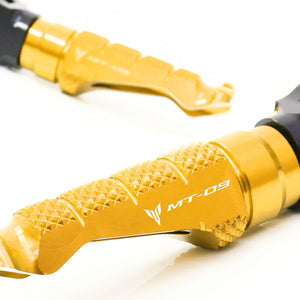 Yamaha MT-09 MT09 Tracer engraved front rider Gold Foot Pegs