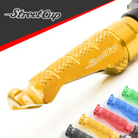 Triumph Street Cup engraved front rider Gold Foot Pegs
