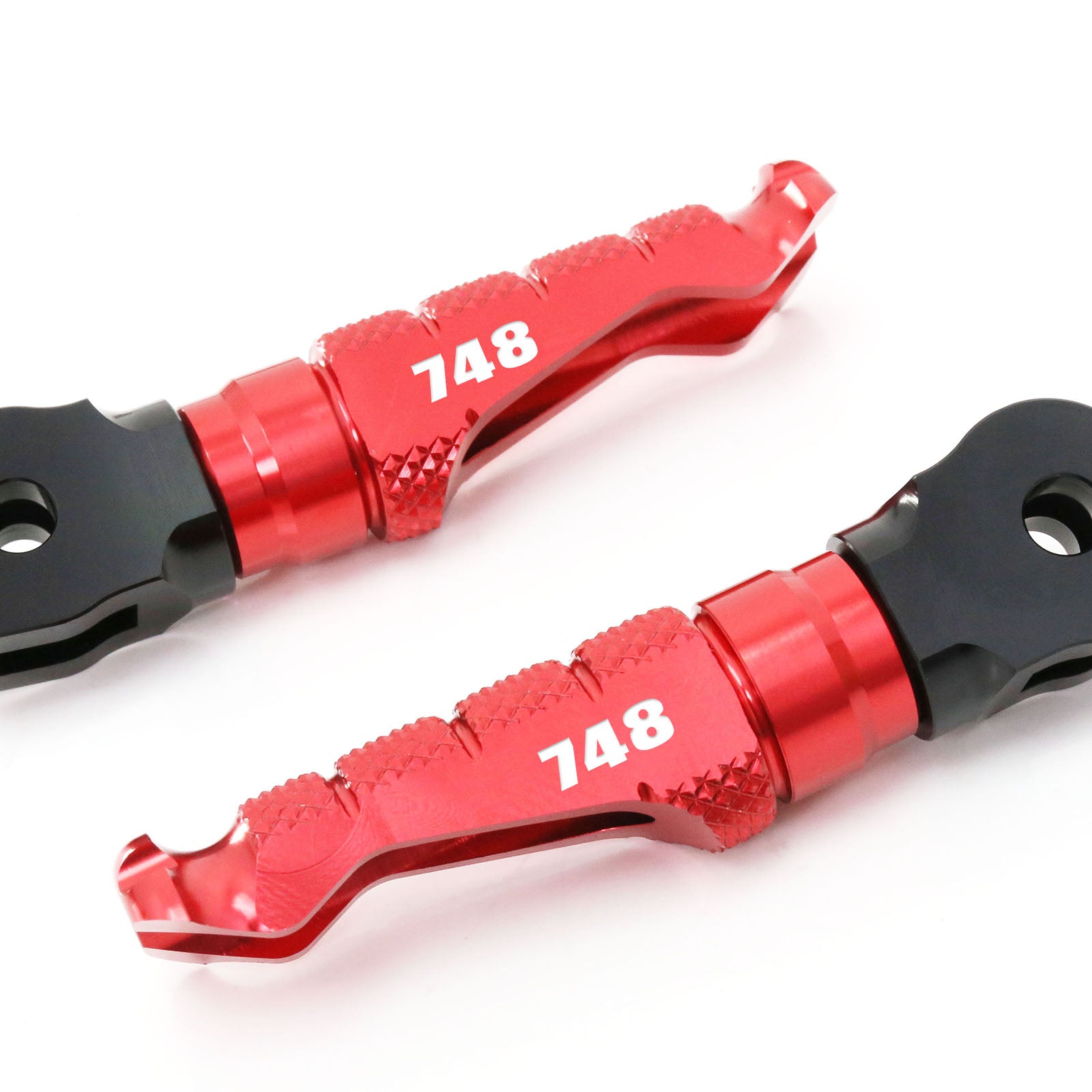 Ducati 748 engraved front rider Red Foot Pegs