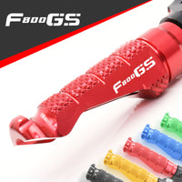 BMW F800GS engraved front rider Red Foot Pegs