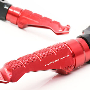 Ducati Hypermotard engraved front rider Red Foot Pegs