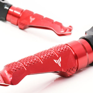 Yamaha MT-01 MT-03 engraved front rider Red Foot Pegs