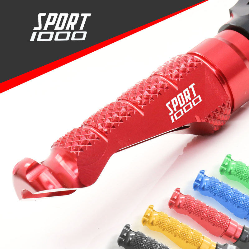 Ducati Sport 1000 engraved front rider Red Foot Pegs