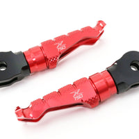 Fit Kawasaki Z750 R S 04-13 Engraved Logo R-FIGHT Front Red Foot Pegs - MC Motoparts