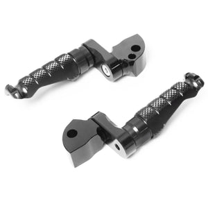 Fits Harley Davidson Sportster 883 Iron Dyna 25mm Adjustable Rear R-FIGHT Black Foot Pegs