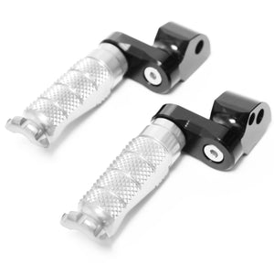Fits Yamaha XMAX TMAX 530 25mm Adjustable Rear R-FIGHT Silver Foot Pegs