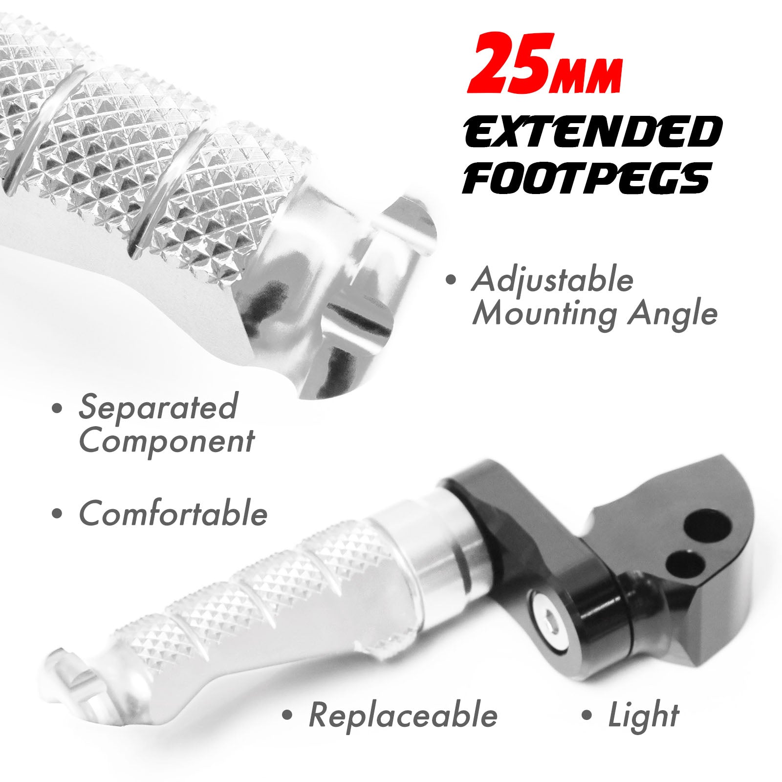 For Aprilia Caponord Dorsoduro 25mm Lowering Rear Foot Pegs | R