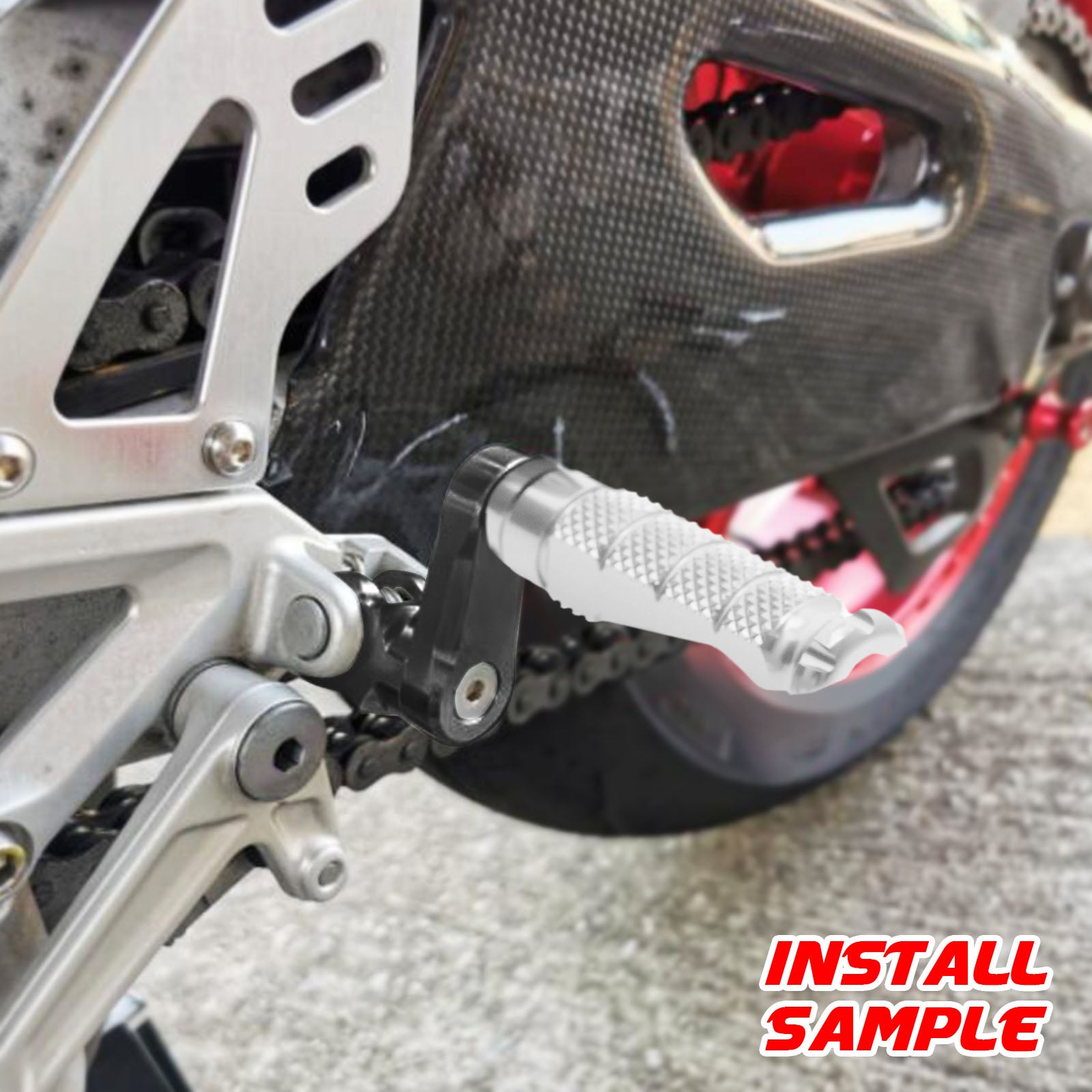 Fits Ducati Hypermotard 821 Multistrada Icon 40mm Adjustable Rear R-FIGHT Silver Foot Pegs