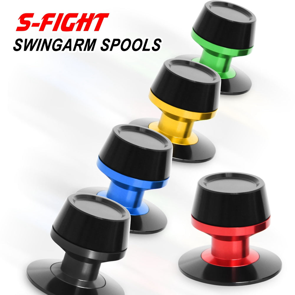 Fit Suzuki B-King Logo Engraved S-Fight 8mm Swingarm Spools - MC Motoparts