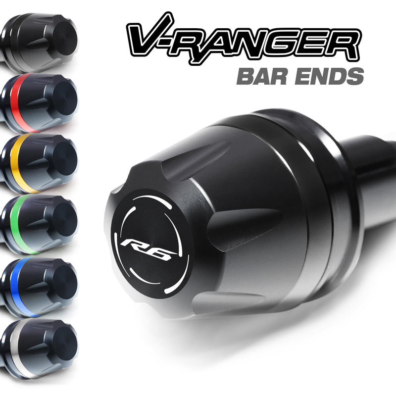 Fit Yamaha YZF R6 2006-2019 Engraved V-Ranger Bar Ends - MC Motoparts