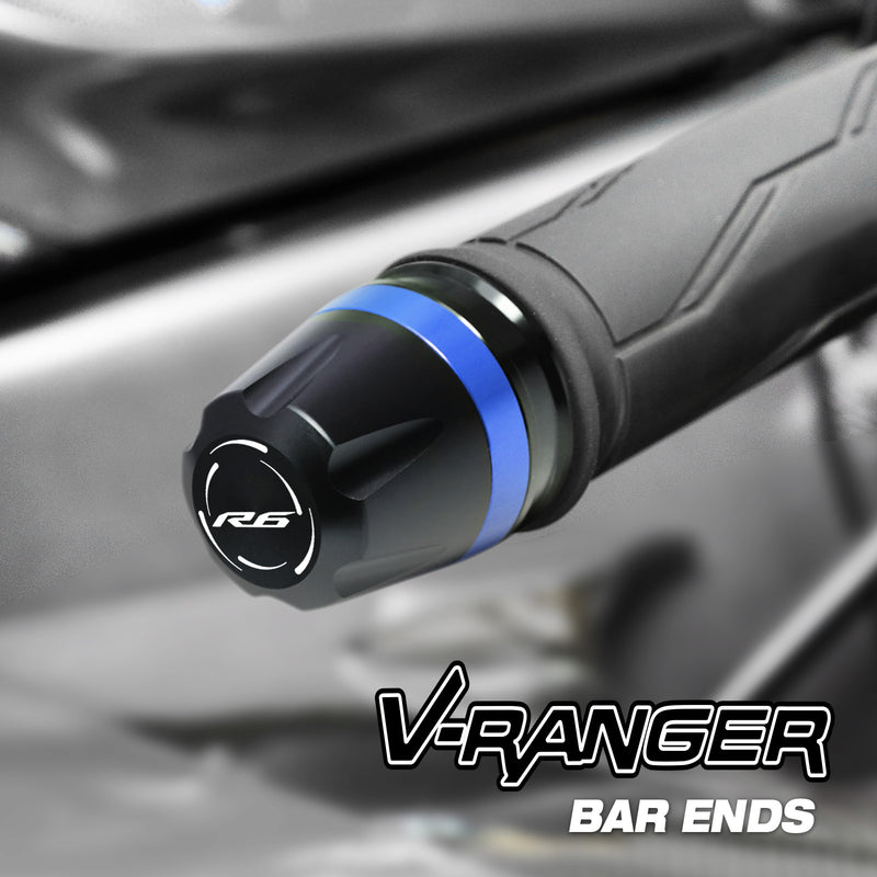 Fit Yamaha YZF R6 2006-2019 Engraved V-Ranger Bar Ends - MC Motoparts