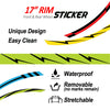 12 pcs Black Lightning 17'' Wheel Front & Rear Rim Skin Sticker Set - MC Motoparts