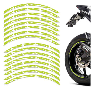 12 pcs White Lightning 17'' Wheel Front & Rear Rim Skin Sticker Set - MC Motoparts
