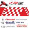 Check Pattern 17'' Wheel Front & Rear Removable Rim Sticker Set - MC Motoparts