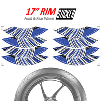Stripe Pattern 17'' Wheel Front & Rear Removable Rim Sticker Set - MC Motoparts